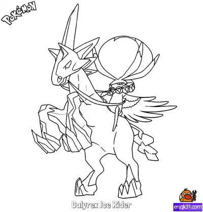 Free printable Calyrex Ice Rider Coloring Page - Free Printable Pokemon Coloring Sheets coloring page